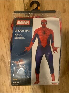 Marvel Spider-Man Adult Small Costume Jumpsuit full set new